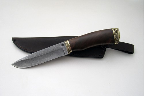 Нож из дамасской стали "Енот" - работа мастерской кузнеца Марушина А.И.